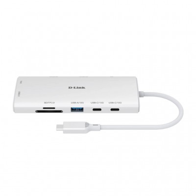 USB-хаб D-Link USB-C 10-in-1 2xHDMI + 1xRJ45 1000Mbps + 2xUSB-C + (DUP-A01)