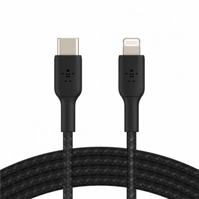 Дата кабель USB 2.0 AM to Lightning 1.0m BRAIDED black Belkin (CAA004BT1MBK)