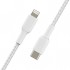 Дата кабель USB 2.0 AM to Lightning 1.0m BRAIDED white Belkin (CAA004BT1MWH)