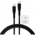 Дата кабель USB-C to USB-C 1.2m 60W Silicon Black Vinga (VCDCCC2612SB)