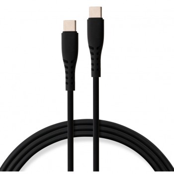 Дата кабель USB-C to USB-C 1.2m 60W Silicon Black Vinga (VCDCCC2612SB)