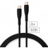 Дата кабель USB-C to USB-C 2.0m 60W Silicon Black Vinga (VCDCCC262SB)