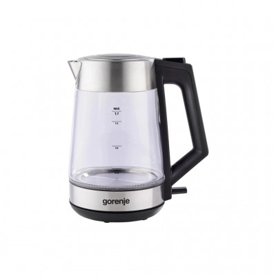 Електрочайник Gorenje 1.7л, 2,200 Вт, strix контроль, скло, нерж (K17OGS)