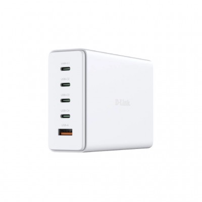Зарядний пристрій D-Link 4xUSB-C + 1xUSB PD240W GaN white (DCF-241)