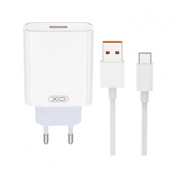 Зарядний пристрій XO USB 120W + cable USB to USB-C white (XO-L128U)