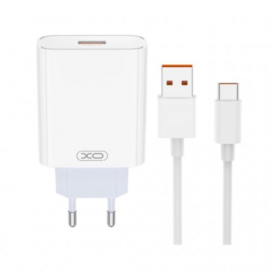 Зарядний пристрій XO USB 120W + cable USB to USB-C white (XO-L128U)
