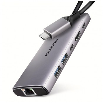 USB-хаб AXAGON USB-C to 2xUSB-A + 1xUSB-C + HDMI + RJ45 + PD100W (HMC-6G2L)