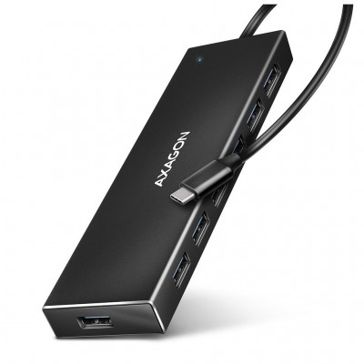 USB-хаб AXAGON USB-C to 7xUSB 3.0 black (HUE-F7C)