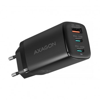 Зарядний пристрій AXAGON 1xUSB + 2xUSB-C 65W QC4+ PD3.0 PPS black (ACU-DPQ65)