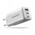 Зарядний пристрій AXAGON 1xUSB + 2xUSB-C 65W QC4+ PD3.0 PPS white (ACU-DPQ65W)