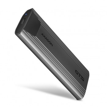 Кишеня зовнішня AXAGON USB-C 10Gbps metal box for M.2 NVMe & SATA SSD THIN SCREWLESS (EEM2-GTS2)