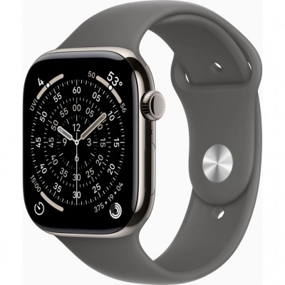 Смарт-годинник Apple Watch Series 11 GPS + Cellular 46mm Natural Titanium Case with Stone Grey Sport Band - M/L (MFCX4RK/A)