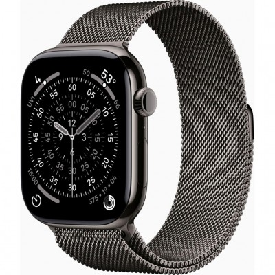 Смарт-годинник Apple Watch Series 11 GPS + Cellular 46mm Slate Titanium Case with Slate Milanese Loop - M/L (MFD44RK/A)