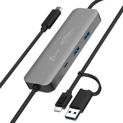 USB-хаб J5create USB-C + USB A to 2xUSB + USB-C switch hub (JCH462-N)