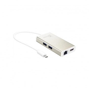 USB-хаб J5create USB-C 5-in-1 2xUSB 3.0 + HDMI 4K + USB-C PD + RJ45 (JCA374-N)