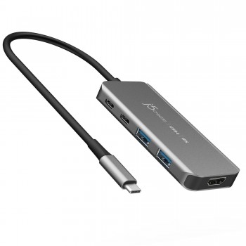 USB-хаб J5create USB-C 5-in-1 2xUSB 3.2 10Gbps + 2xUSB-C 10Gbps PD (JCH453-N)