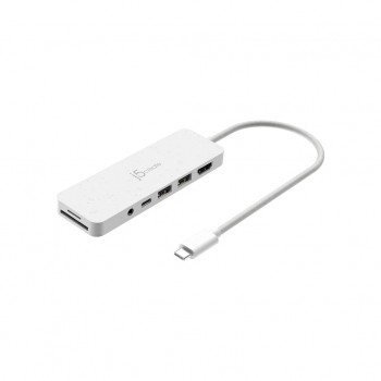 USB-хаб J5create USB-C 6-in-1 2xUSB 3.2 + USB-C PD + HDMI 4K + SD/T (JCD373EW-N)