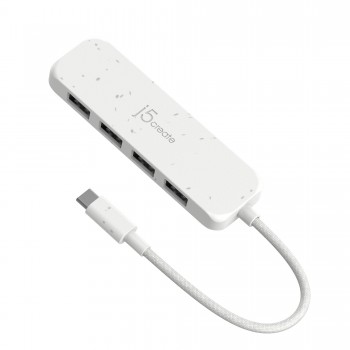 USB-хаб J5create USB-C to 4xUSB-A 3.2 10Gbps white (JCH341EW-N)