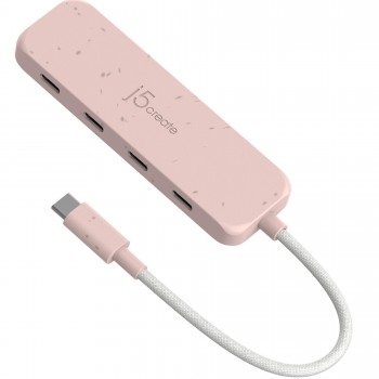 USB-хаб J5create USB-C to 4xUSB-C 3.2 10Gbps rose (JCH345ER-N)