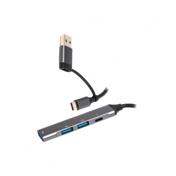 USB-хаб Maxxter USB-C + USB-A to 1xUSB 3.0 + 2xUSB 2.0 + 1xUSB-C (HU3C-4P1CN-01)