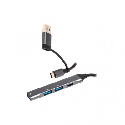 USB-хаб Maxxter USB-C + USB-A to 1xUSB 3.0 + 2xUSB 2.0 + 1xUSB-C (HU3C-4P1CN-01)