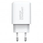 Зарядний пристрій Armorstandart 1xUSB-C PD25W + 1xUSB QC3.0 GaN white (ARM87066)