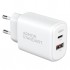Зарядний пристрій Armorstandart 1xUSB-C PD25W + 1xUSB QC3.0 GaN white (ARM87066)