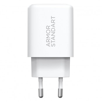 Зарядний пристрій Armorstandart 1xUSB-C PD25W + 1xUSB QC3.0 GaN white (ARM87066)