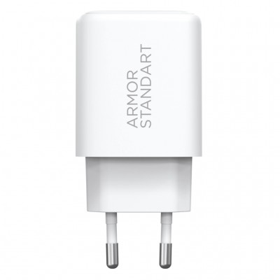 Зарядний пристрій Armorstandart 1xUSB-C PD25W + 1xUSB QC3.0 GaN white (ARM87066)