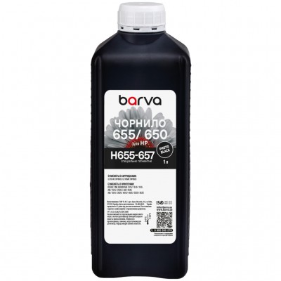 Чорнило Barva HP 655/650 1 л, Black, pigm. (H655-657)