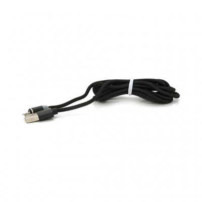 Дата кабель USB 2.0 to Lightning 2.0m 2A magnetic nylon black Pipo (18166)