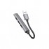 USB-хаб Hoco USB to USB 3.0 + 3xUSB 2.0 metal gray (6931474765468)