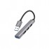 USB-хаб Hoco USB to USB 3.0 + 3xUSB 2.0 metal gray (6931474765468)