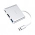 USB-хаб Hoco USB-C to USB3.0+HDMI+PD HB14 Silver (6931474725790)