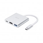 USB-хаб Hoco USB-C to USB3.0+HDMI+PD HB14 Silver (6931474725790)