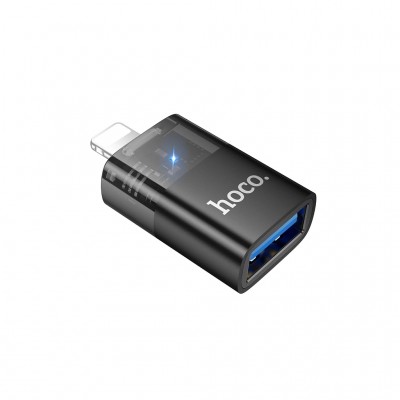Перехідник OTG USB 3.0 AF to Lightning Black HOCO (6942007647151)