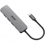 USB-хаб Acer USB-C 5-in-1 3xUSB 3.0 + HDMI + USB-C gray (HP.DSCAB.021)