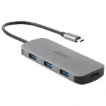 USB-хаб Acer USB-C 7-in-1 3xUSB 3.2 + HDMI + USB-C + PD + SD gr (HP.DSCAB.018)