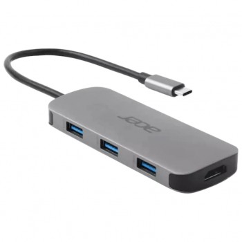 USB-хаб Acer USB-C 7-in-1 3xUSB 3.2 + HDMI + USB-C + PD + SD gr (HP.DSCAB.018)