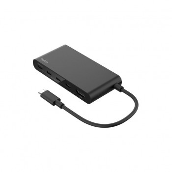 USB-хаб Belkin USB-C 5-in-1 3xUSB-C 3.2 + HDMI 2.0 4K60Hz gray (AVC021HQBK)