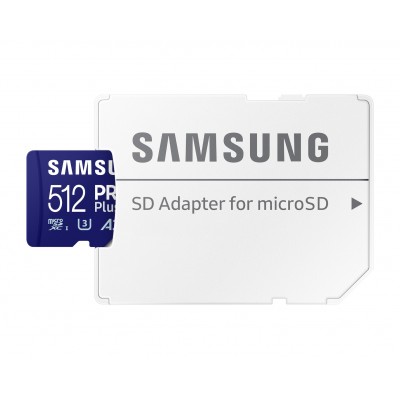 Карта пам`яті MicroSDXC 512GB UHS-I/U3 Class 10 Samsung Pro Plus + SD-адаптер (MB-MD512SA/EU)