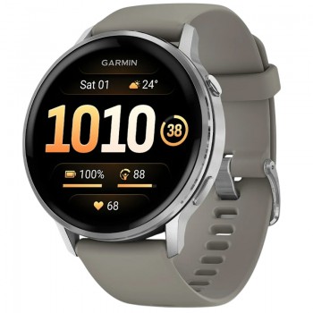 Смарт-годинник Garmin Venu 4 (45mm), Black w/ Silver + Gray, GPS смарт-годинник (010-03014-01)