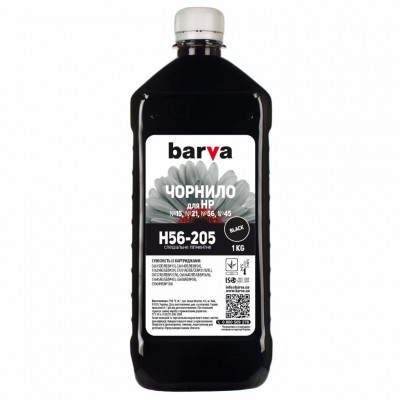 Чорнило Barva HP 56/27/21 1кг BLACK pigmented (H56-205)