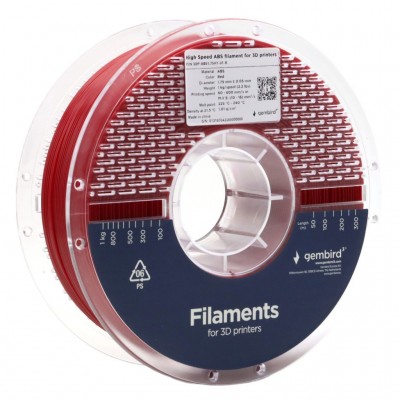 Пластик для 3D-принтера Gembird ABS High Speed, 1.75 мм, 1kg, red (3DP-ABS1.75HY-01-R)