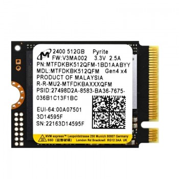 SSD 512GB Micron M.2 2230 PCIe 4.0 x4 3D QLC (MTFDKBK512QFM)