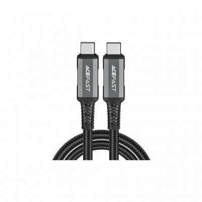 Дата кабель USB-C to USB-C 1.0m USB 4.0 240W audio/video black-grey Acefast (6974316282631)