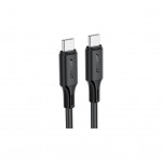 Дата кабель USB-C to USB-C 1.2m 3A 60W silicone black Acefast (6974316284161)
