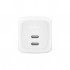 Зарядний пристрій Belkin 2xUSB-C PD67W GaN PPS white (WCH020KQWH)