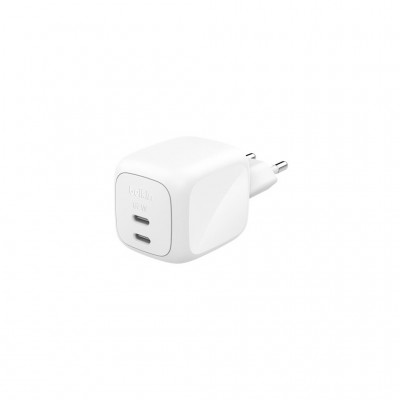 Зарядний пристрій Belkin 2xUSB-C PD67W GaN PPS white (WCH020KQWH)