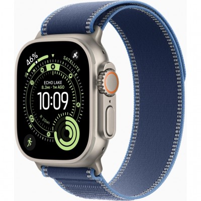 Смарт-годинник Apple Watch Ultra 3 GPS + Cellular 49mm Natural Titanium Case with Blue/Bright Blue Trail Loop - M/L (MEWU4QP/A)